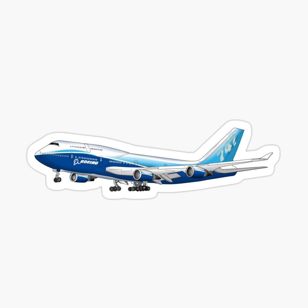 Boeing 747 Airplane Sticker