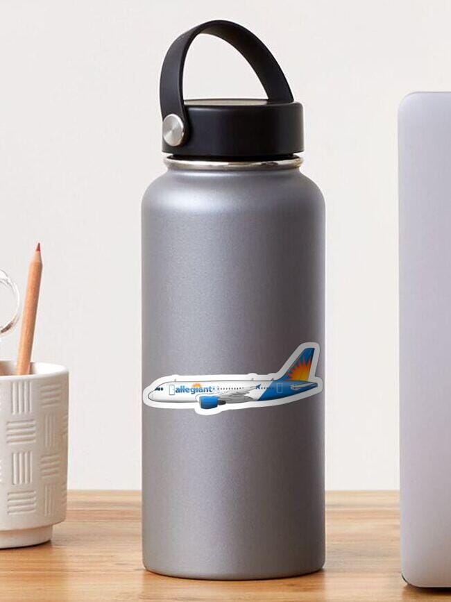 Allegiant Airlines Airbus 319 Aviation Sticker