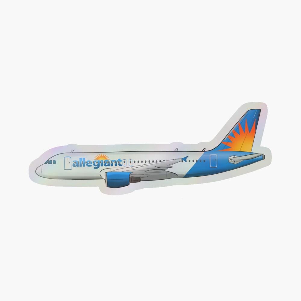 Allegiant Airlines Airbus 319 Aviation Sticker