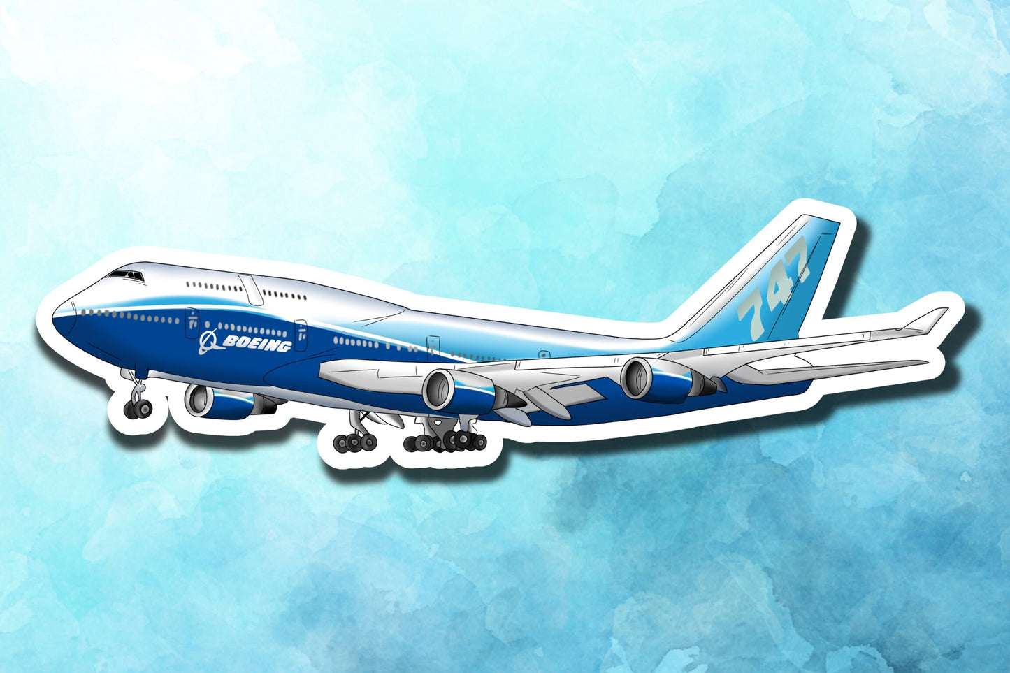 Boeing 747 Airplane Sticker